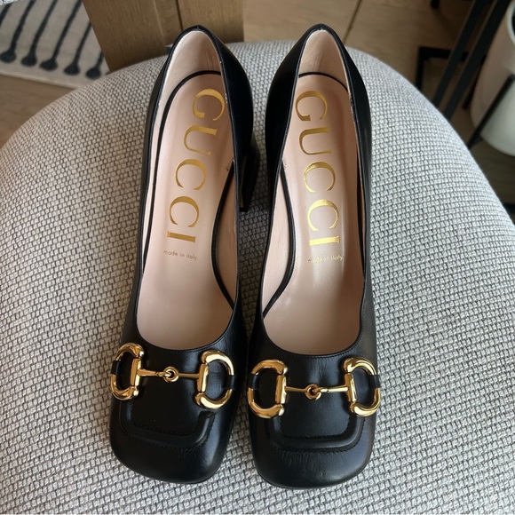 Gucci Baby Bit Horsebit-Detailed Leather Pumps in Black - Picture 5 of 15